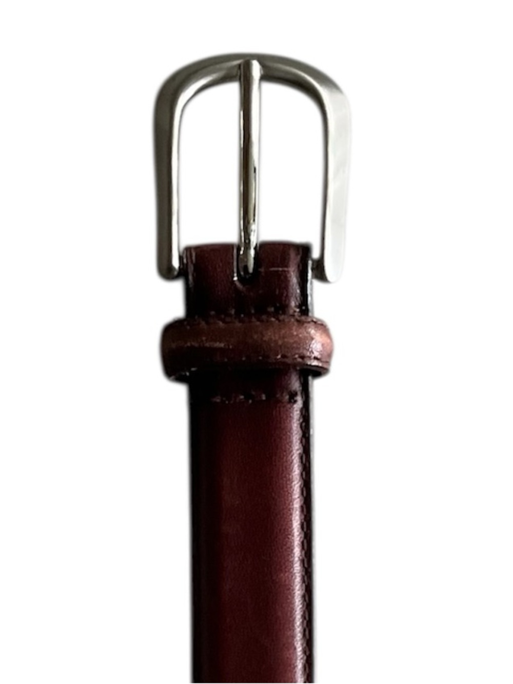 Classic Men's Brown Leather Belt with Silver Buckle